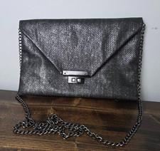 Sondra Roberts Squared Crossbody With Chain Strap GrayLike new