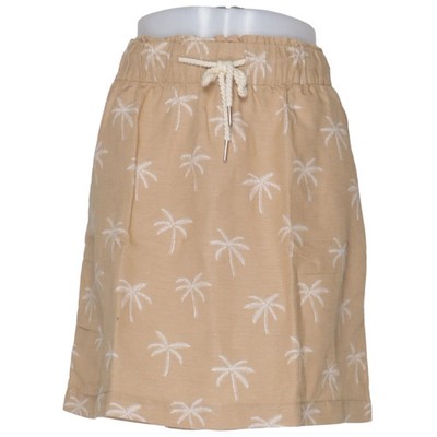 Holly & Whyte by Lindex, Rock, Größe: L, Beige/Weiß, Leinen/Lyocell, Blumen #T14