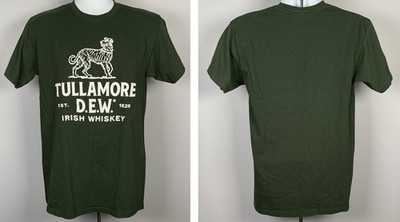 Tullamore Dew Irish Whiskey Dog Logo T Shirt Mens Medium Green Cotton