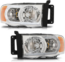LED Headlights for 2002-2005 Ram 1500 & 2003-2005 Ram 2500 3500 Clear Lens Amber