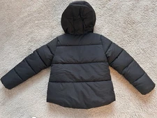 Swiss Tech Youth Kids Winter Puffer Jacket Hooded Medium 8 Black Zip 6-6x Tags