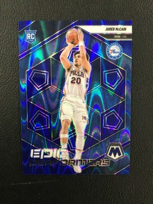 2024-25 Panini Mosaic #13 Jared McCain Epic Performers Mosaic Blue Seismic /149