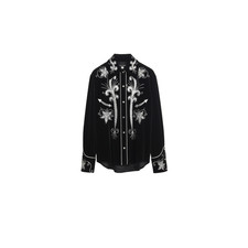 Tom Ford Velvet Silver Embroidered Western Sh...