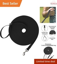 Dog Lead Nylon 50ft Recall Training Agility Leash for Large Dogs Black
