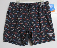 Men's Columbia PFG 6" Rambler Mesh Lined Water Swim Shorts LARGE Blue