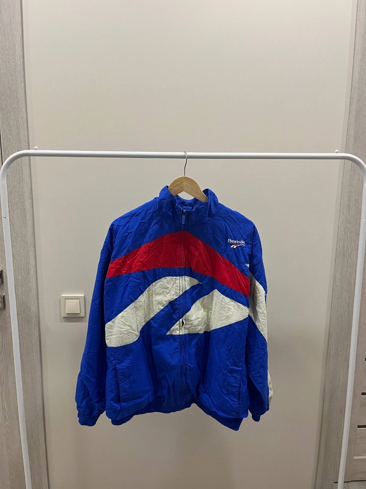 Vintage 90s 80s Reebok Y2K Track Windbreaker Jacket Oversized Zip Up Mens Size L