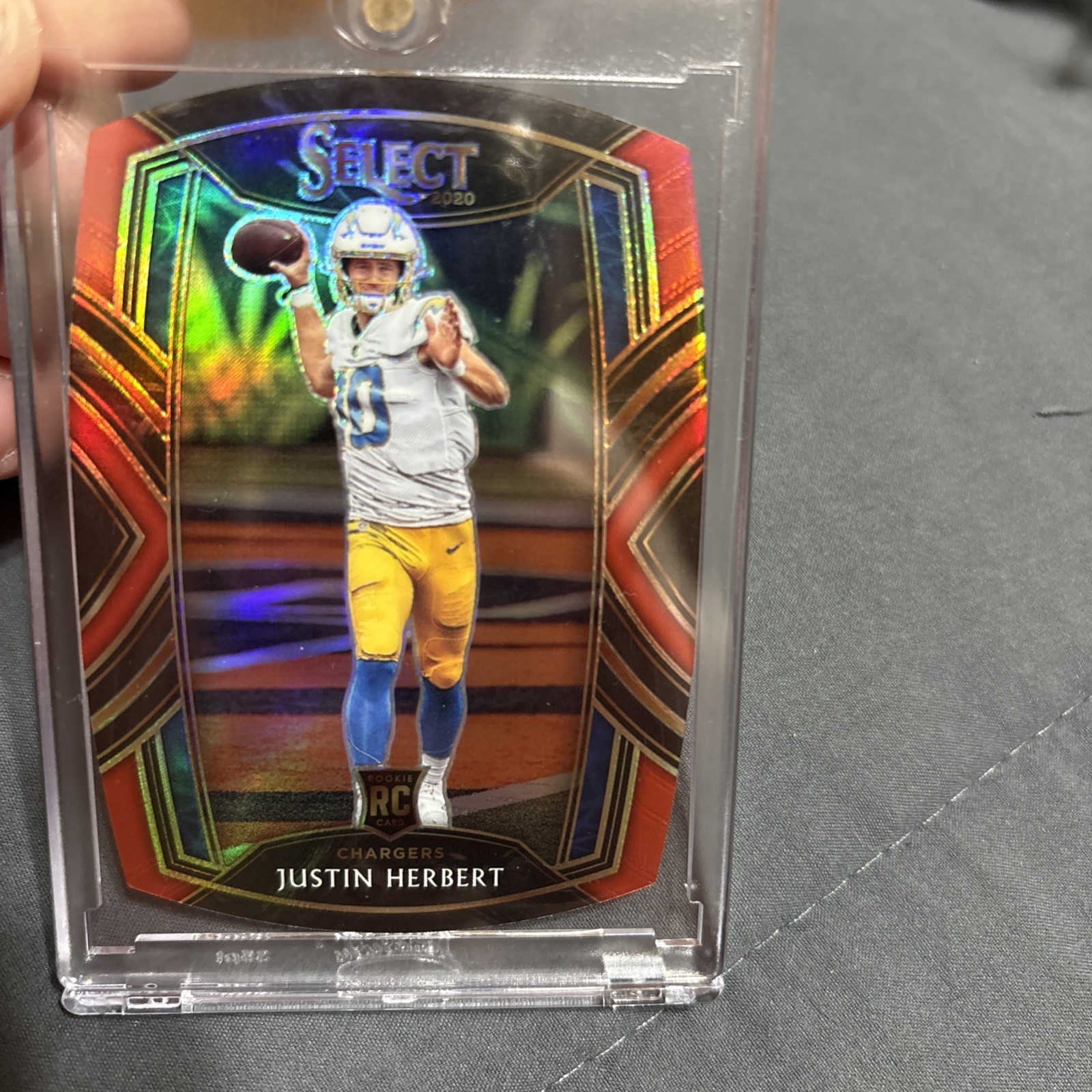 JUSTIN HERBERT RC 2020 PANINI SELECT CLUB LEVEL DIE CUT MAROON PRIZM 244