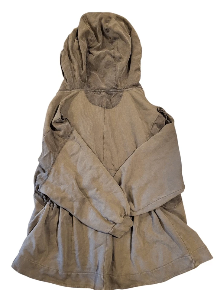 Free People C'Mon Jacket Women's XS Olive Green Oversized Zip Hooded Boho - Image 2 of 4