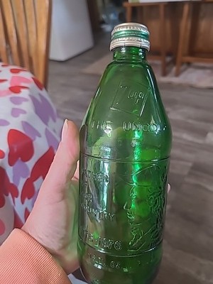 Vintage 1976 Bicentennial 16oz 1 Pint 7-Up Uncola Father Of Our Country Bottle