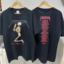 Kanye West 2013 Yeezus Tour God Wants You Cotton Black Unisex T-shirt VN1143