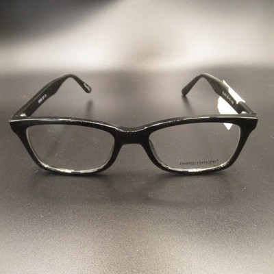 Limited Editions 92nd St. Black Rectangular Eyeglass Frames 49-17-135 NEW
