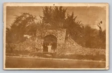 Vintage Real Photo Postcard Florida Stone Entrance with Child 1919