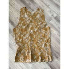 Raine Humble Mustard Floral Peplum Pinafore Dress Style apron Women's