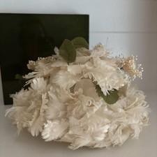  Vintage Floral Hat White Cream Ladies Hat With Flowers 1950s