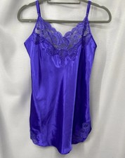 Vintage Victoria  s Secret Gold Label Chemise Nightie Purple Lace Size Small
