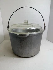 Guardian Service Ware Cast Aluminum 8”H x 12”D Stock Pot Kettle, W/ Glass Lid