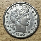 1900 S Barber Silver Quarter AU Details