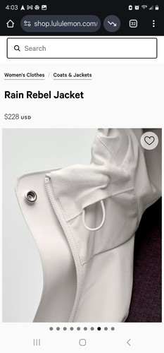 Lululemon Rain Rebel Jacket Coat Size 4 Color Bone Nwot - Picture 8 of 24