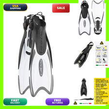 Cressi Palau Adjustable Open Heel Fins White/Black S/M Wca113038