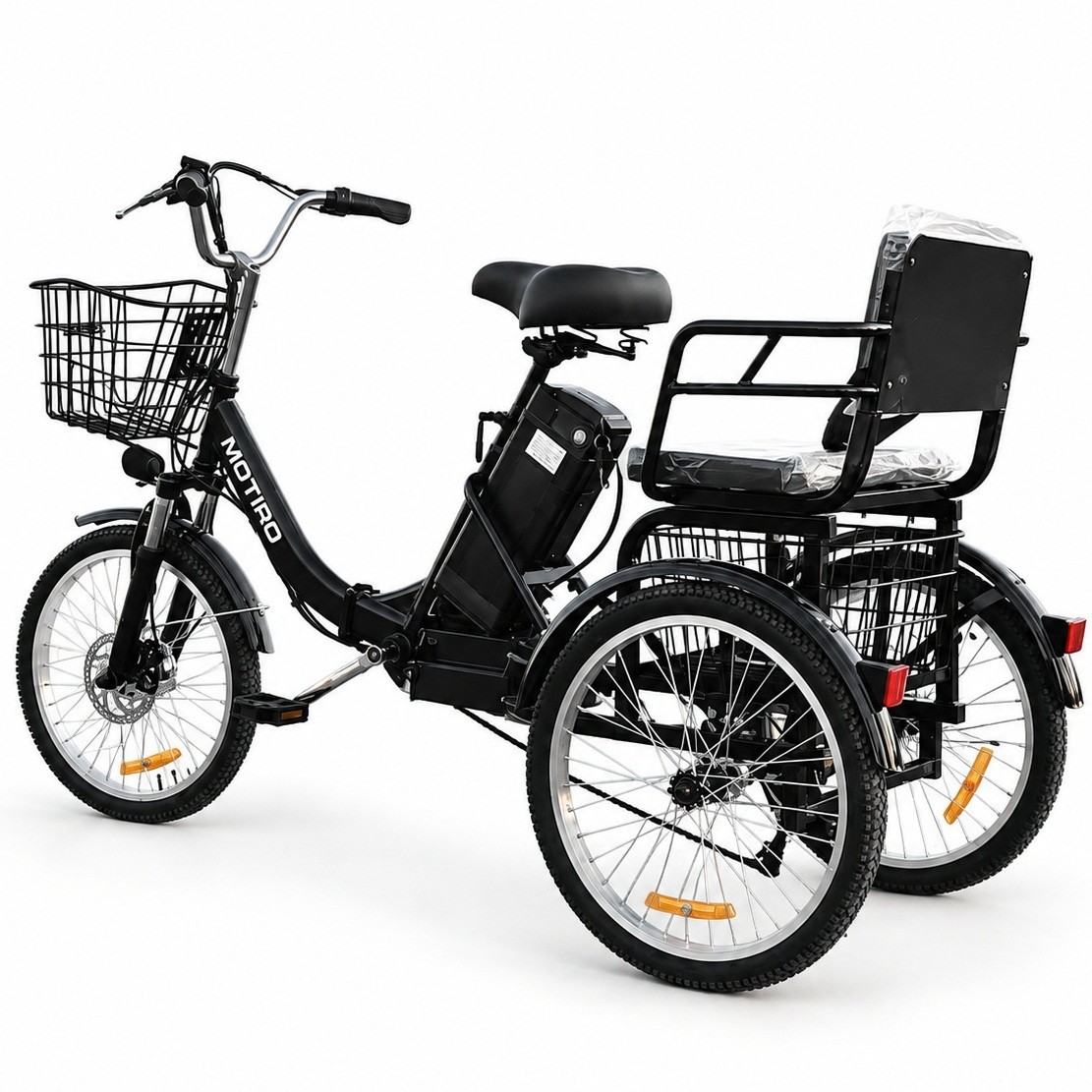 Triciclo Elettrico Adulti 20 Pollici Pieghevole 36V Bici Cargo fino 150 kg foto 5