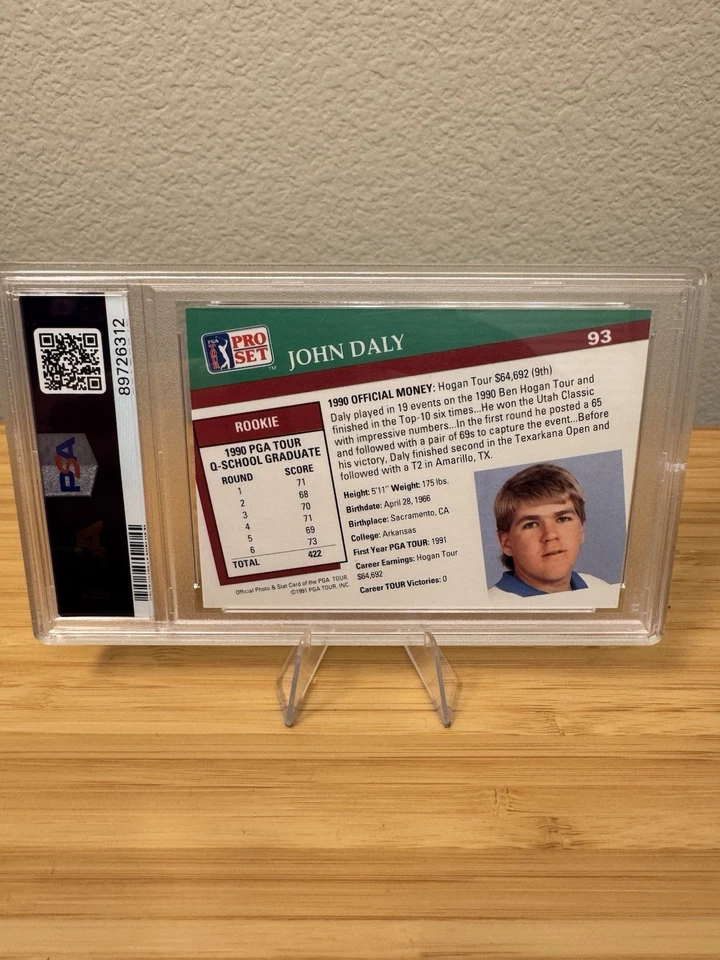 Juego profesional PGA Tour #93 1991 John Daly PSA 10 Foto 2 de 4