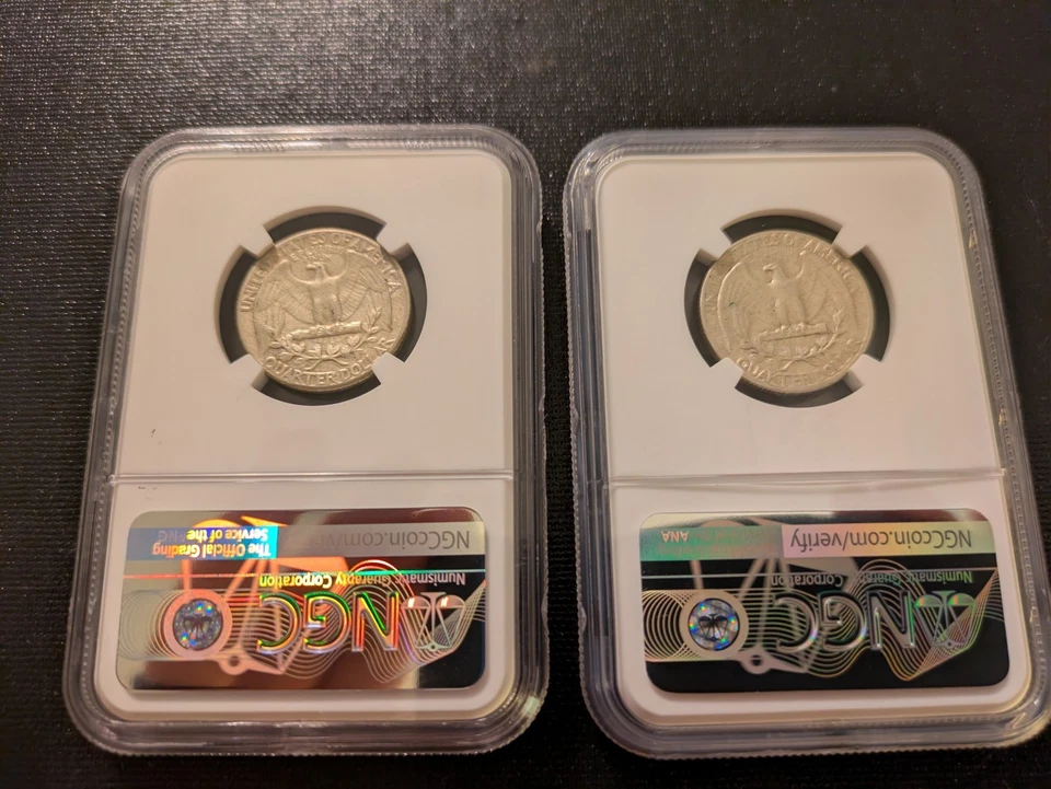 Lot of 2: 1964 XF45 NGC-CERTIFIED Washington Quarters 90% SILVER - Image 2 of 2