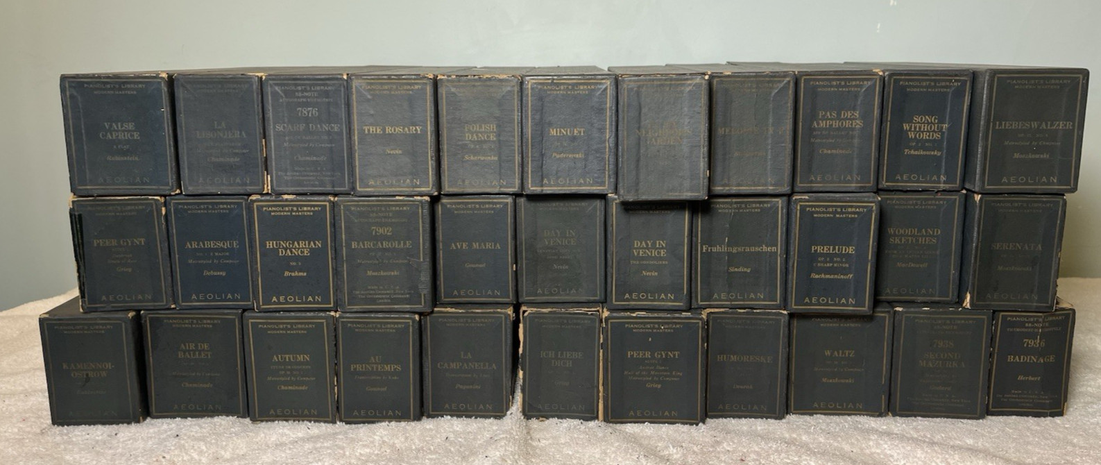 HUGE LOT 33 Aeolian 88-Note Autograph Metrostyle Piano Rolls Liszt Rachmaninoff