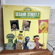 1977 Sesame Street 2 vinyl LP CTW 22074 Original Cast 33rpm With Poster