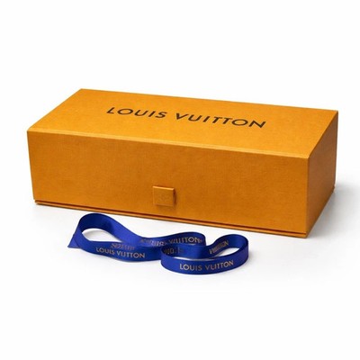 Authentic Louis Vuitton Gift Box + Ribbon Orange Luxury Display 10.5''x4.5''x4''