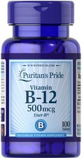 Puritan's Pride Vitamin B-12 500 mcg - 100 tablets exp 05/27