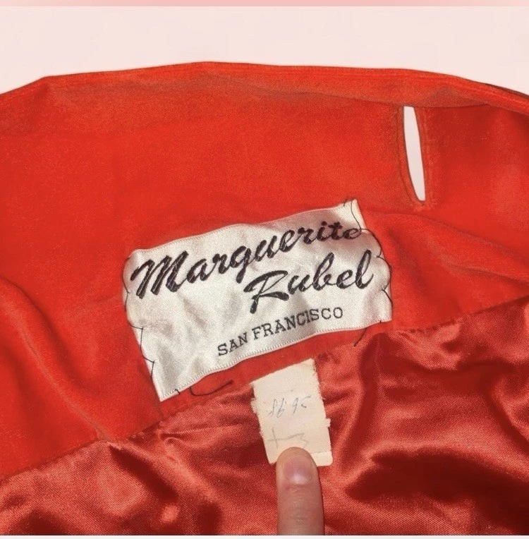 Abrigo columpio vintage años 60 Marguerite Rubel Vermillion Foto 3 de 4