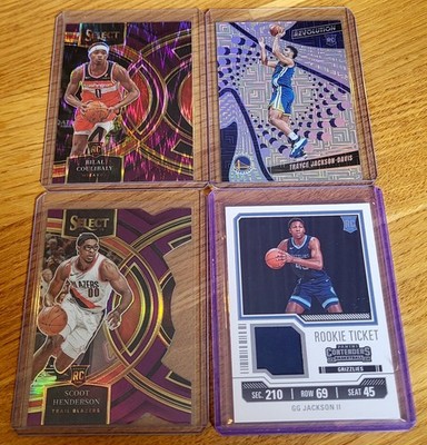3x Numbered + 1x Patch NBA Rookies Panini Lot - u.a. Scoot Henderson