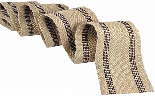 Natural Black Jute Webbing Fabric - 3.5" Wide, 9lbs Roll for Crafts & Upholstery - Picture 7 of 8
