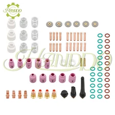 TIG Welding Torch Stubby Gas Lens Pyrex Glass Cup Kit 90Pcs for WP-17/18/26 New