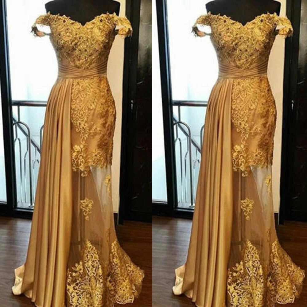 gold long formal dress