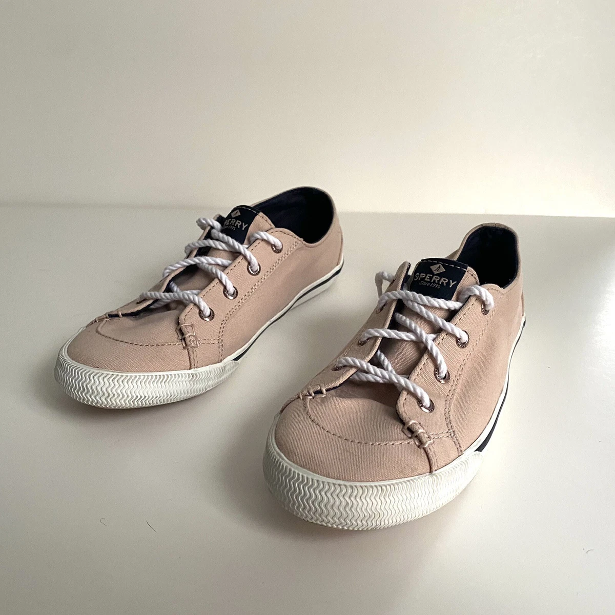 Sperry Lounge Lt Canvas STS84314 660 Sneakers Washed Rose Women s Size 7