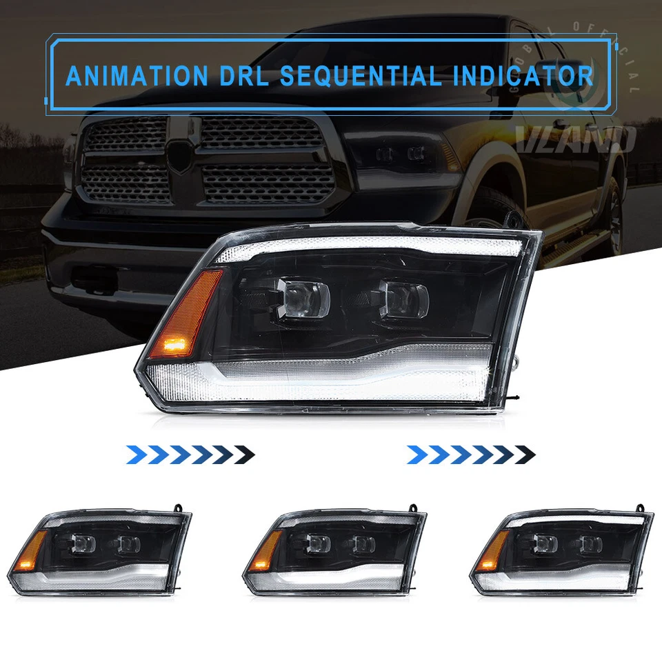 VOLL-LED Projektor-Scheinwerfer für 2009-2018 Dodge Ram 1500 2500 3500 DOT SAE - Bild 4 von 4