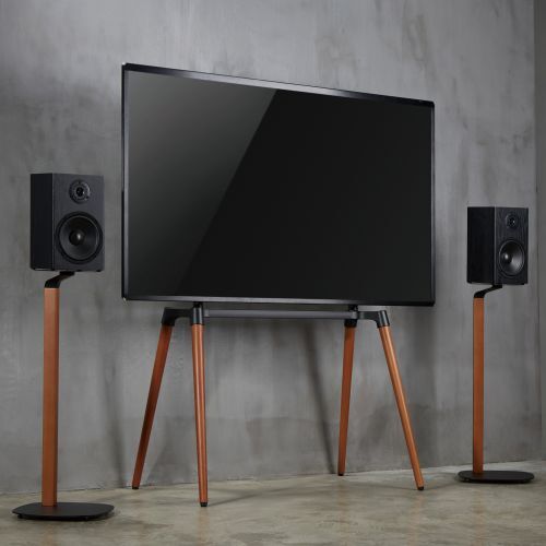 ynVISION Wooden Universal Speaker Floor Stand | Black | PAIR - 2 PACK
