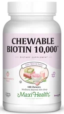 Chewable Biotin 10,000™ 100 CHEWIES  Maxi Health Natural Strawberry Flavor