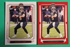 Drew Brees 2019 Panini Legacy Red Prizm Parallel #71 215/299 and BASE SAINTS HOF