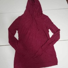 Maurices Womens Hoodie Sweatshirt Burgundy Heathered Long Sleeve Drawstring M
