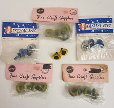 5 Packs Plus Extra 2 Plastic Crystal Eyes Fibre Crafts Blue Green Yellow