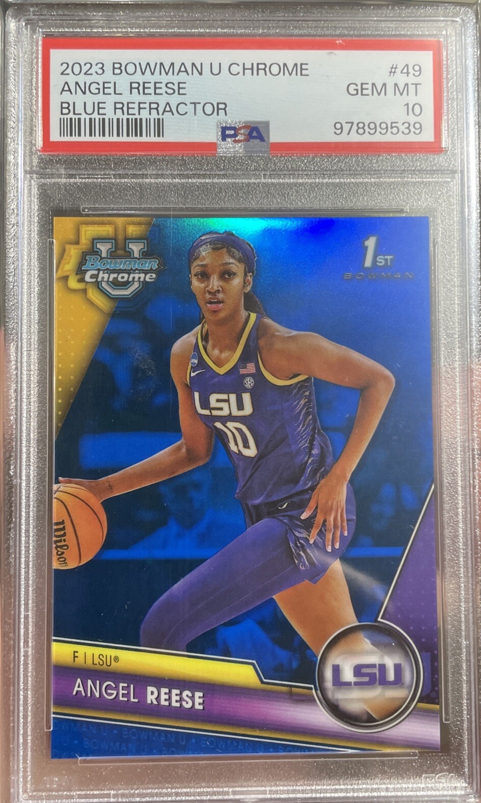 ANGEL REESE 2023 Bowman University Chrome BLUE /199 1st Bowman U PSA 10 LSU🏀🐅