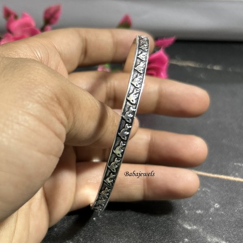 925 Sterling Silver Beautiful Handmade Bangle For Women Stacking Bangle Set Of 1 - Picture 5 of 9