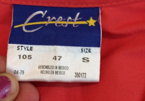 Crest Medical Nurse Uniform Scrub Size Small Top Blouse Orange Short Sleeve - Picture 8 of 12