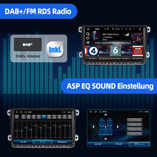 Android 14 4-Core Autoradio Carplay DAB+GPS Navi Für VW GOLF 5 6 Touran Polo EOS - Bild 12 von 15