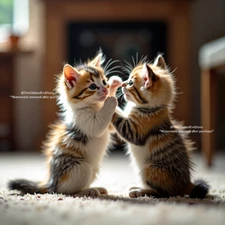 Digital AI Photo Art Picture Desktop Wallpaper Background Kittens C25002