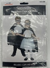New Celebrate Halloween Superhero Cape Mask Youth Age3 1 Mask 1 Cape FreeS H