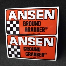 2 Ansen Ground Grabber Traction Bars Vintage Style Decals Vinyl Hot Rod Sticker
