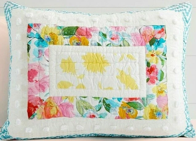 Juego de sábanas falsas Pottery Barn Kids Tracy Reese Hope Flowers concéntricas con doble edredón Foto 4 de 4